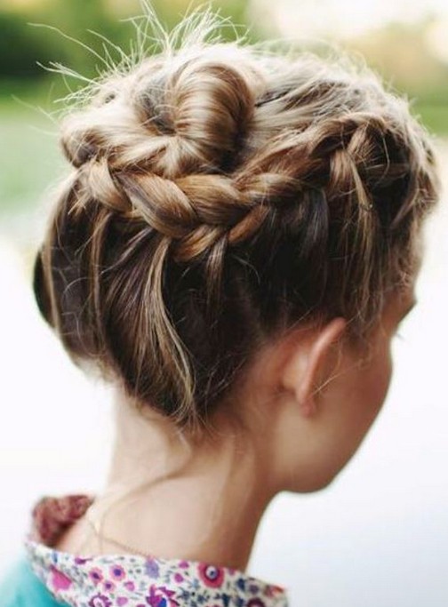 Prom Updos For Short Hair With Braids